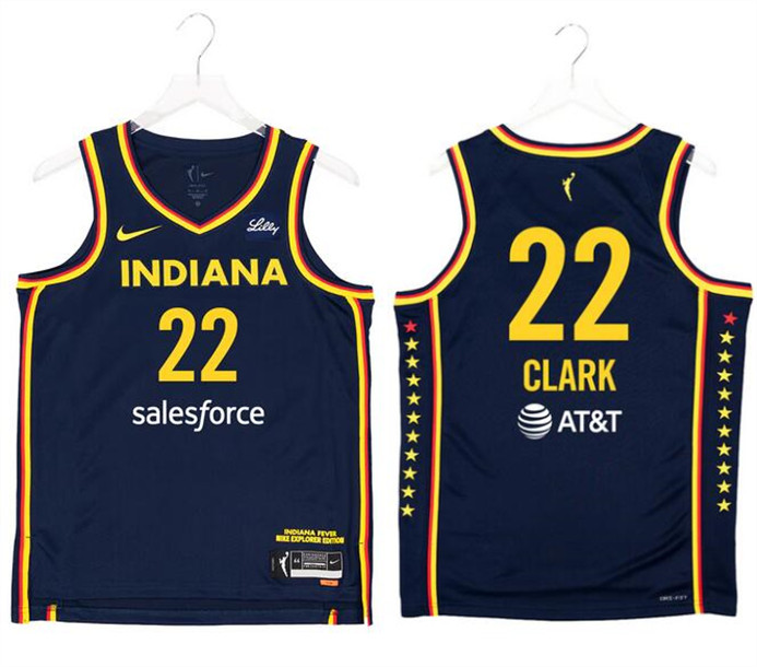 Men's Indiana Fever #22 Caitlin Clark Navy Stitched Basketball Jersey